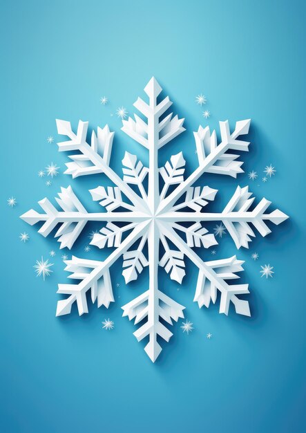 Macro view of winter snowflake christmas greeting card Generative Ai