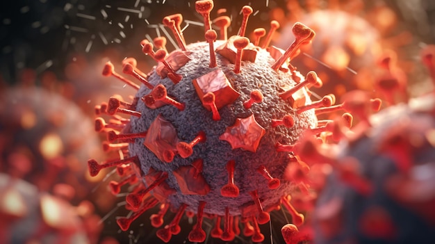 macro virus 3d render