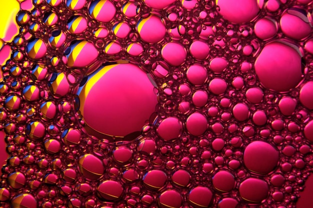 Macro of water drops on multicolor background