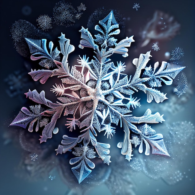 Macro Winter Snowflake