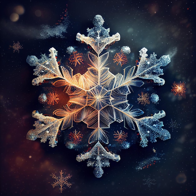 Macro Winter Snowflake