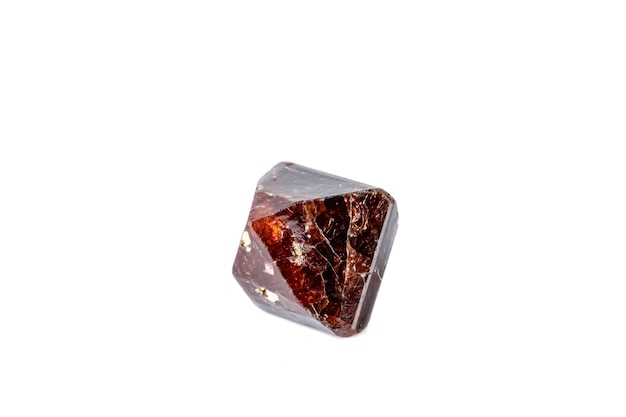 Macro Zircon mineral stone on a white background