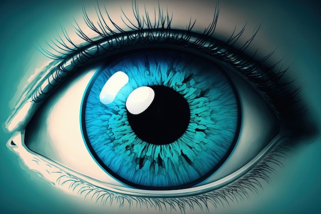 Macrobeeld van een blauw oog