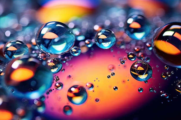 Foto macrobehang met waterbellen