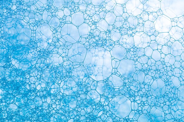 MacrobelMacro close-up van zeepbellen ziet eruit als een wetenschappelijk beeld van cel en celmembraan