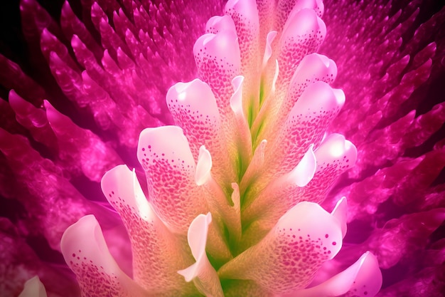 Macroclose-up van fractal bloem digitaal kunstwerk voor creatief grafisch ontwerp