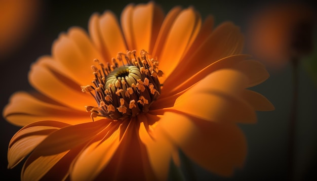 Macrofoto van een bloeiende oranjebloesem in een tuin