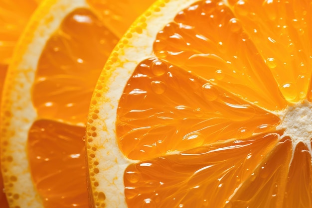 Macrofoto van een gesneden sinaasappel