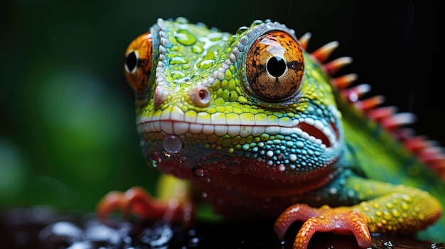 Macrofotografie fauna Iguana biologie insecten kleine dieren close-up regen en dauwdruppels miniatuur microbiologie anatomie