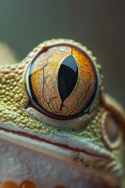 Foto macrofotografie van de ogen van een kikker