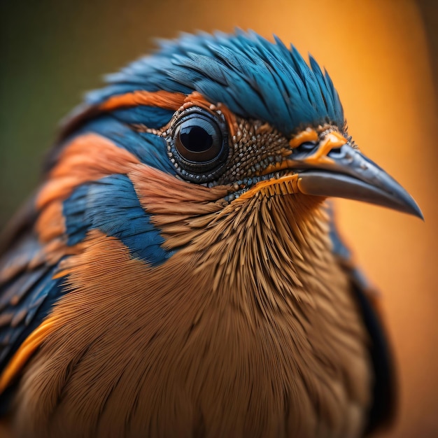 Foto macrofotografie van een mooie kleurrijke vogel