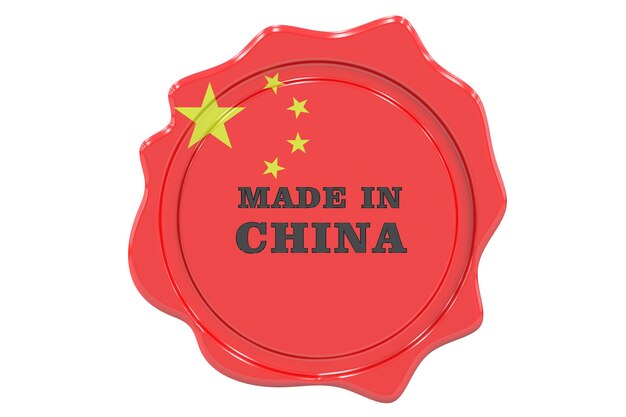 made in China seal stamp 3D rendering