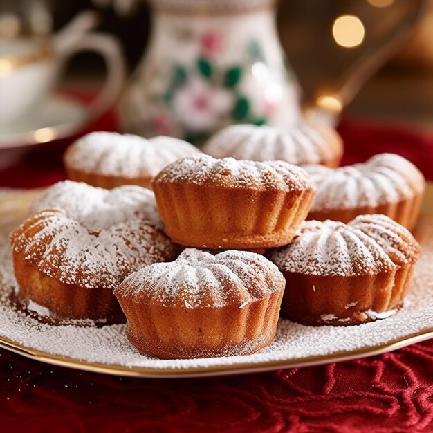 madeleines dusted with powdered sugar