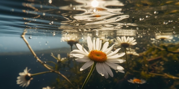 madeliefjebloem onderwater ai generatief