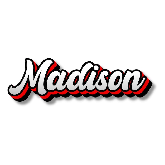 Photo madison text 3d silver red black white background photo jpg