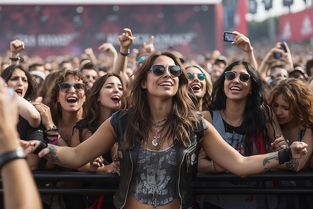 MADRID 30 JUNE Het publiek tijdens een concert op het Download heavy metal muziekfestival op 30 juni in Madrid, Spanje