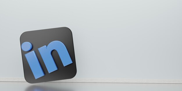 Madrid Spain June 17 2022 Linkedin logo in 3d floating on the floor of the room