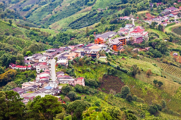 Mae Salong aerial view, Chiang Rai Province, Northern Thailand