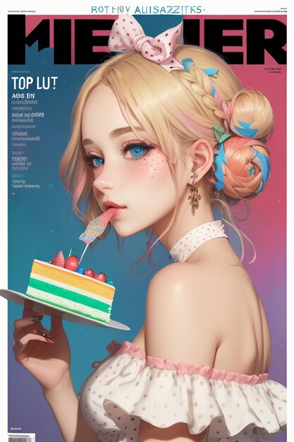 Magazine cover design young and beautiful girl model illustrations cover album brochure advertising