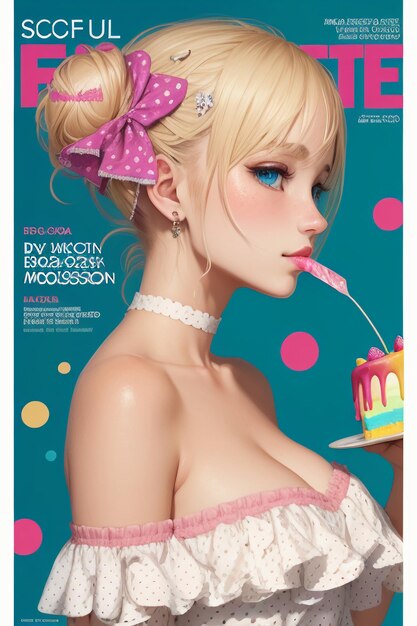 Magazine cover design young and beautiful girl model illustrations cover album brochure advertising