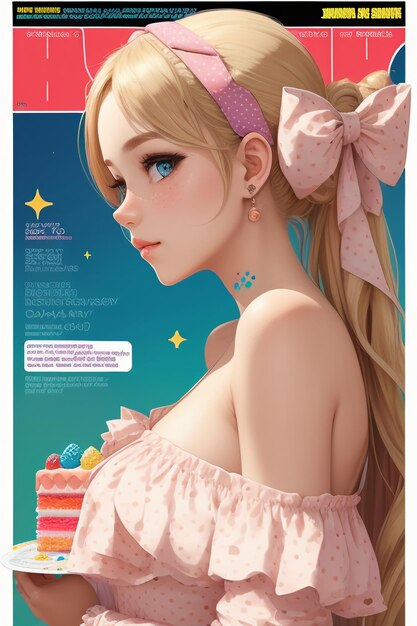 Magazine cover design young and beautiful girl model illustrations cover album brochure advertising