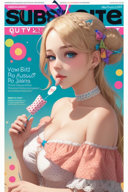 Magazine cover design young and beautiful girl model illustrations cover album brochure advertising