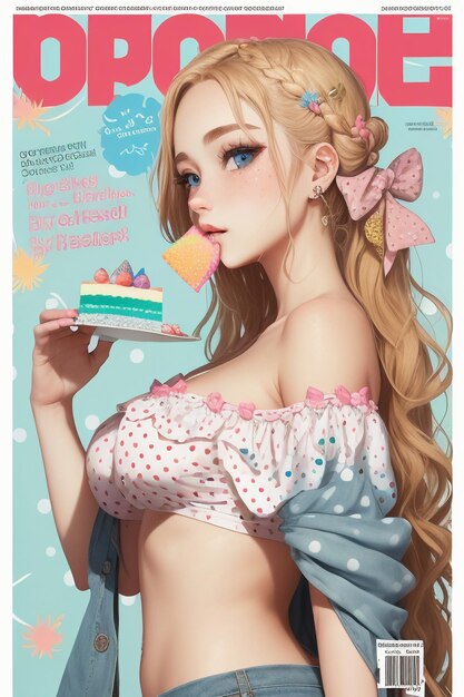 Magazine cover design young and beautiful girl model illustrations cover album brochure advertising