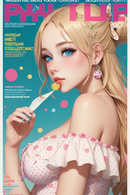 Magazine cover design young and beautiful girl model illustrations cover album brochure advertising