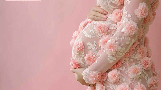 Photo a magazine cover mid body shot a woman with clothes made of flower pedals pastel color solid background