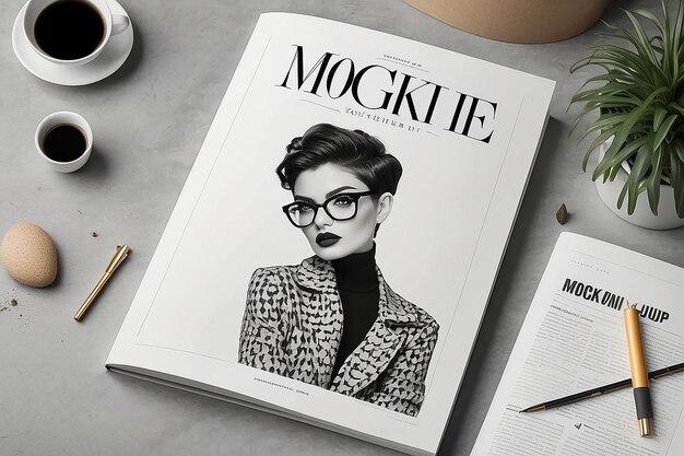 Photo magazine cover mockup kit