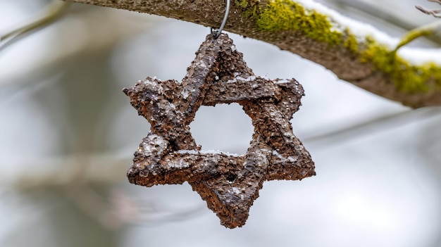 Magen David Israeli sixpointed star made from iron Holocaust Remembrance Day