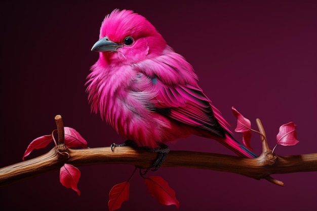 A magenta bird royal photorealistic