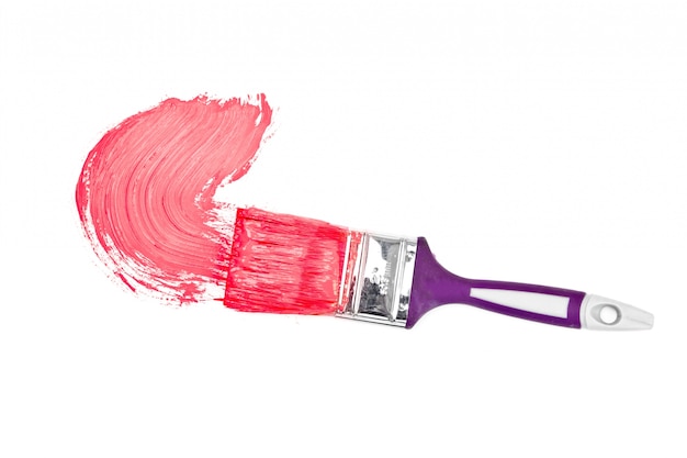 Magenta brush stroke forming a semicircle