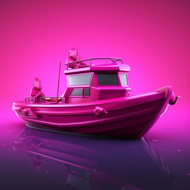 Magenta Cartoon Boat Realistisch Hyperdetailleerd Fortnite achtergrondpapier