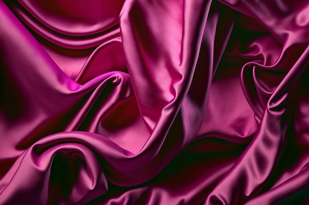 Magenta fluwelen stoftextuur gebruikt als achtergrond Lege magenta stofachtergrond van zacht en soepel textielmateriaal AI generatief