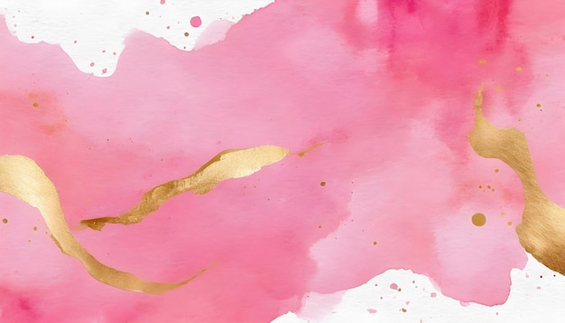 Magenta and gold Watercolor background