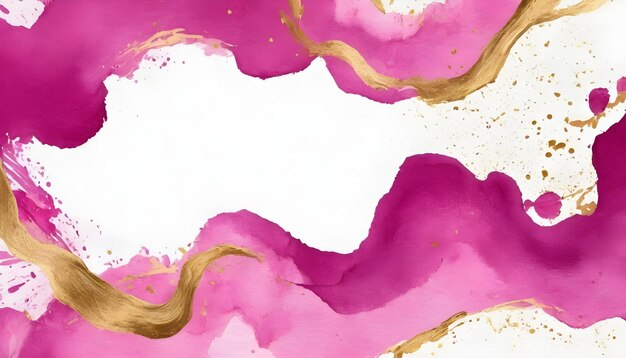 Photo magenta and gold watercolor background