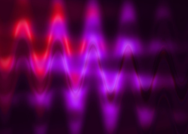 Photo magenta and purple neon lights in waves and ripples on a black background
