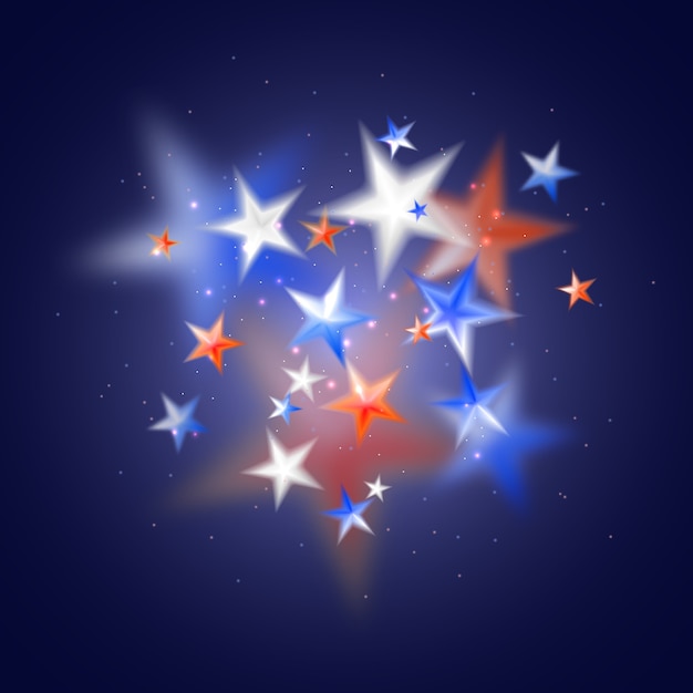 Magic abstract background with whitered and blue blurred stars