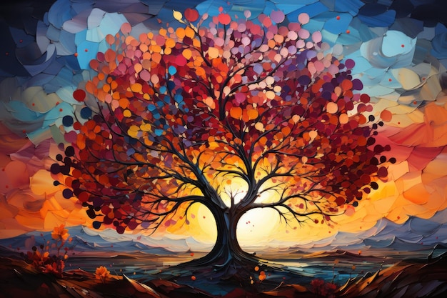 Magic arc autumn tree