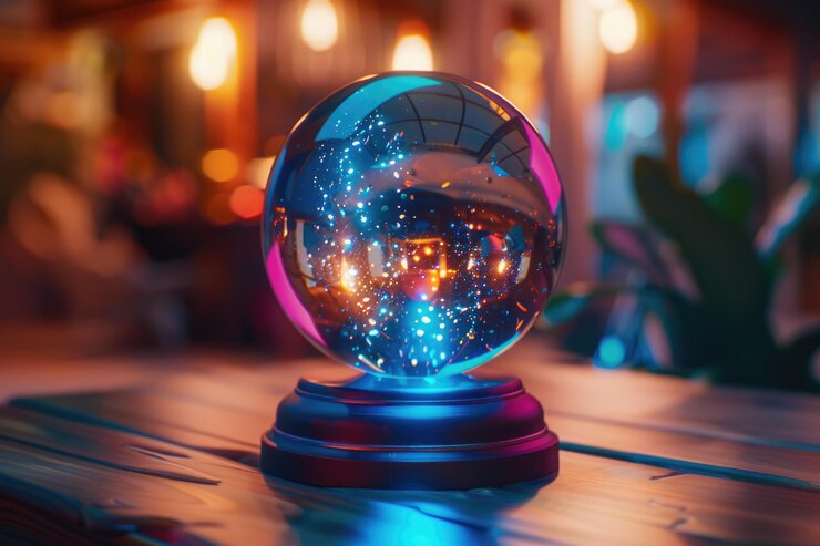 Photo magic ball predicts future answer unclear future unknown