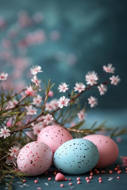 magic beautuful easter background with copy space