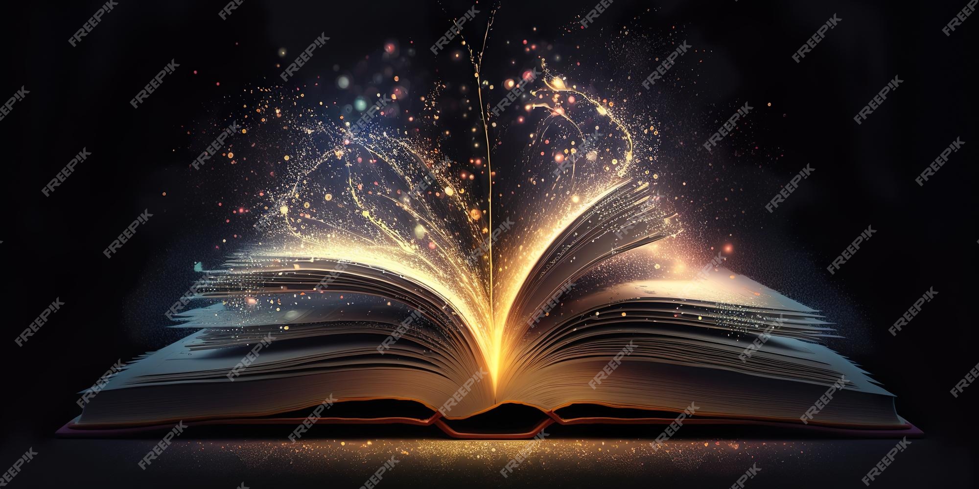 Mystery Open Book With Shining Pages Fantasy Book With Magic Light Sparkles  And Stars Vector Illustration Stock Illustration - Download Image Now -  iStock