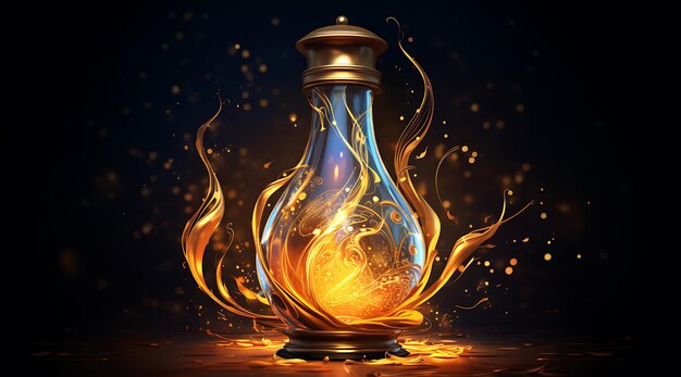 a magic bottle with candles inside Generate Ai