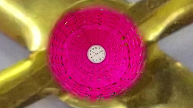 Foto illusione dell'orologio magico che entra nel tempo zoom infinito