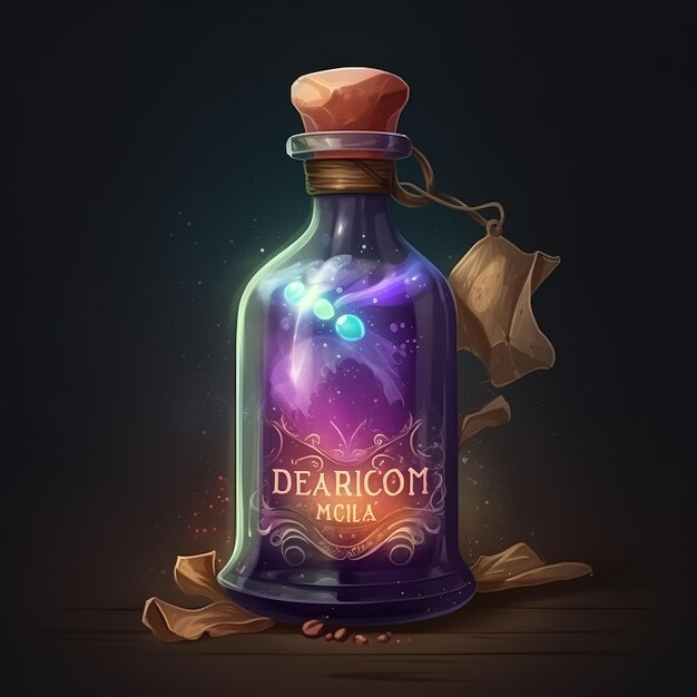 Photo magic elixir bottle illustration