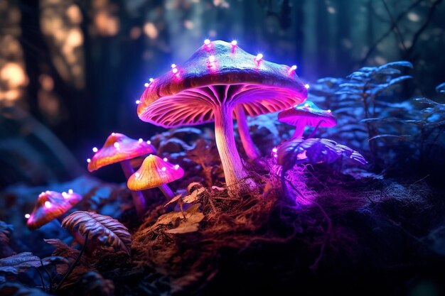 Magic fantasy mushroom in the forestgenerative ai