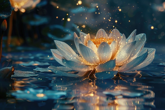 magic flower on water