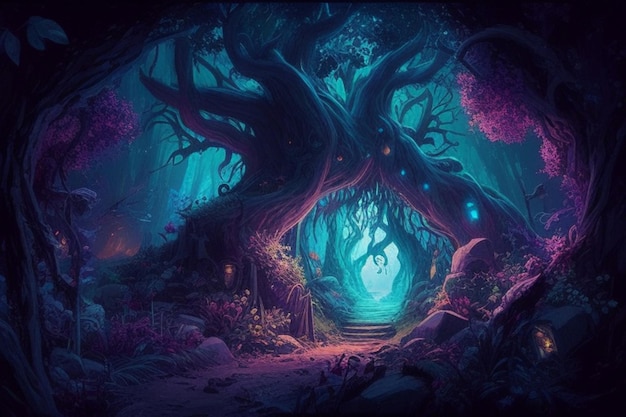 The magic forest is a fantasy world.