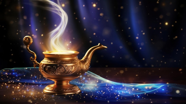 magic lamp in magic background